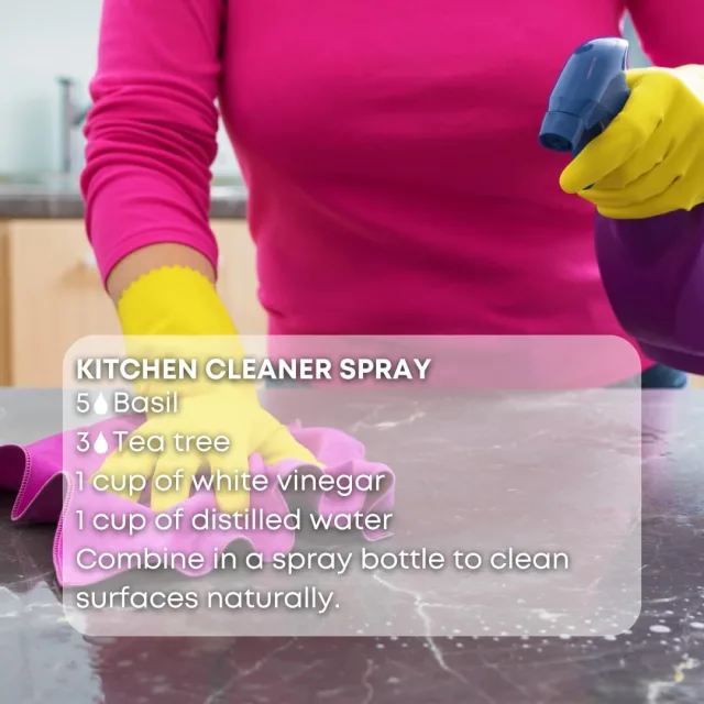 Essences bulgaria basil essential oil cleaner spray