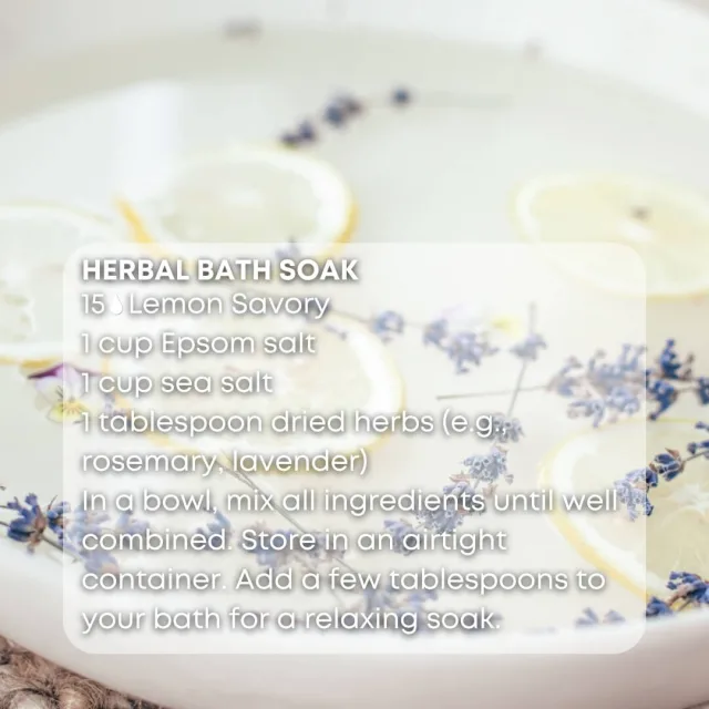 Essences bulgaria lemon savory essential oil bath soak