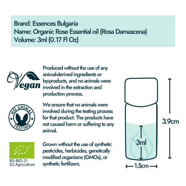 Rose bottle size and volume graphic 3ml 2026