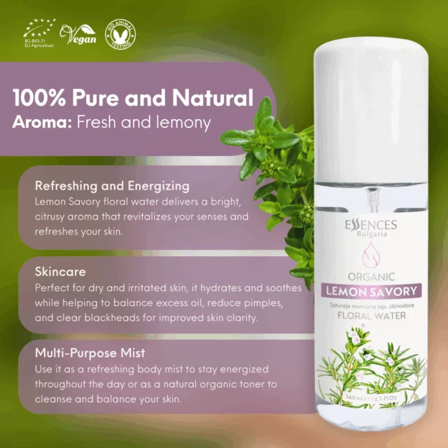 En lemon savory floral water infographic 2