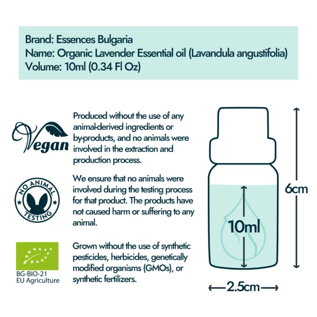 Lavender bottle size and volume graphic 10ml