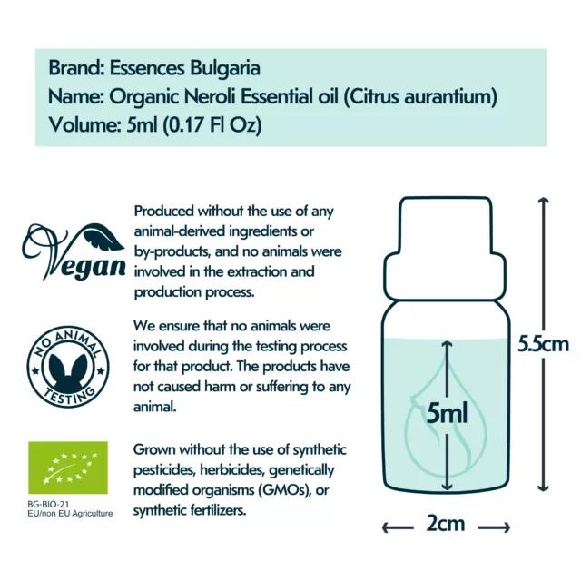 Neroli bottle size and volume graphic 5ml new