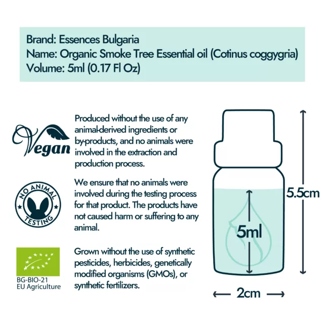 Smoke tree bottle size and volume graphic 5ml