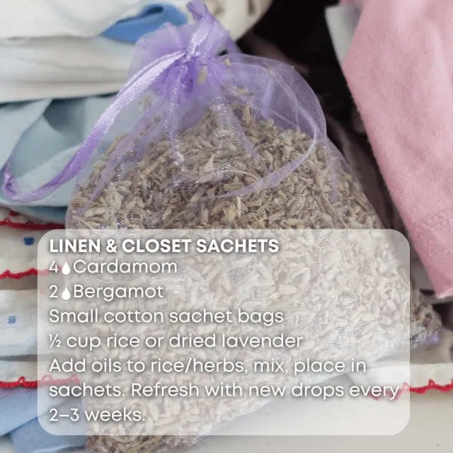 Essences bulgaria cardamom essential oil linen sachets