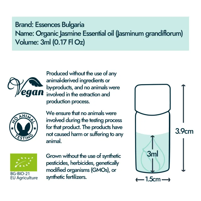 Jasmine bottle size and volume graphic 3ml 2026