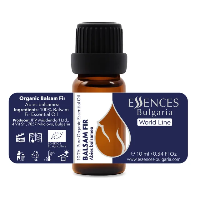 Organic balsam fir essential oil (10ml) label