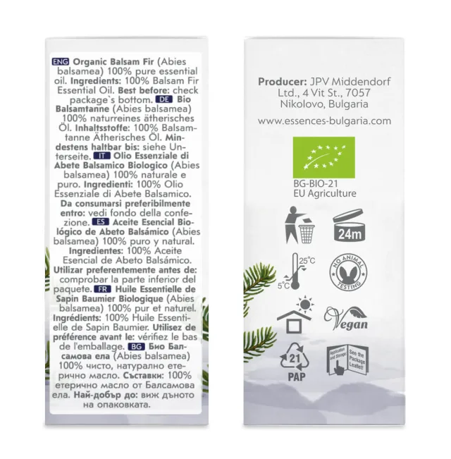 Organic balsam fir essential oil (10ml) sides