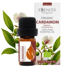 Organic cardamom essential oil (5ml) front