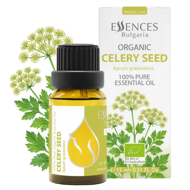 Organic celery seed essential oil (15ml) front