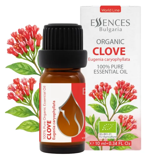 Organic clove essential oil (10ml) front
