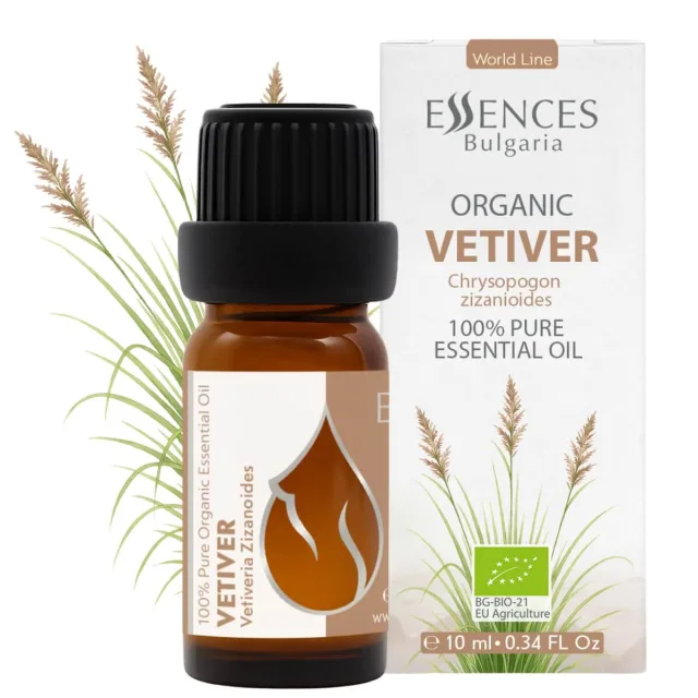 Organic vetiver essential oil (10ml) front