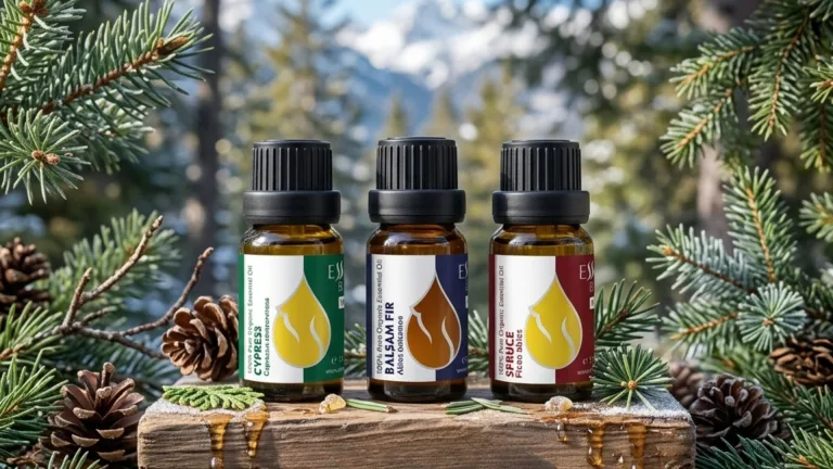 Cypress, balsam fir and norway spruce